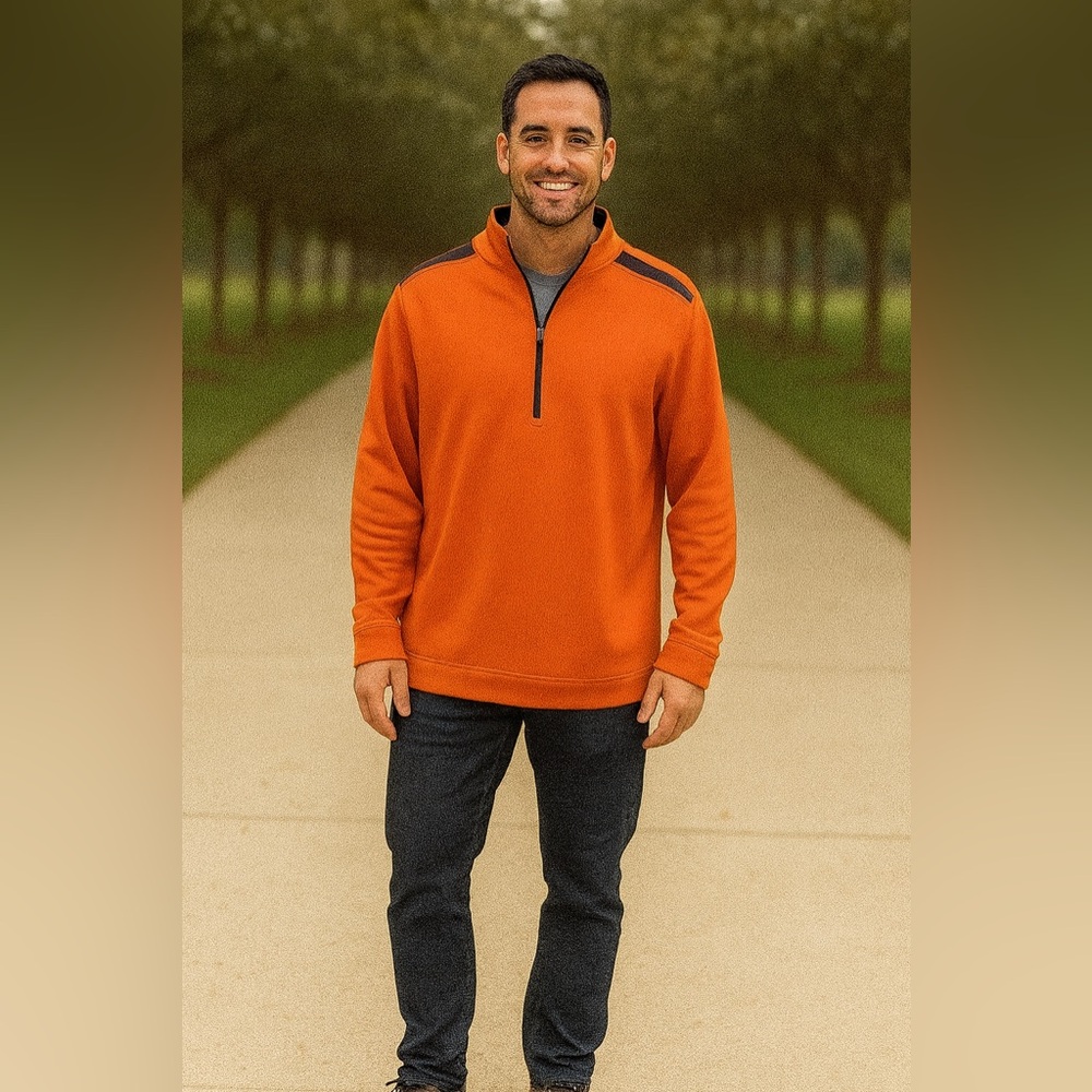 Walter Hagen Essentials 1/2 Zip Pullover Golf Jacket Men's Size XL Orang…